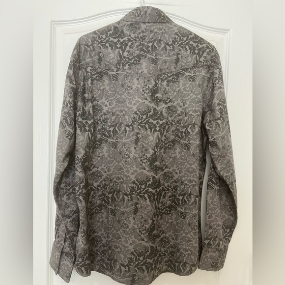 Wrangler Retro Premium Gray Floral Western Pearl Snap Shirt, Size L, NWT - Picture 5 of 16